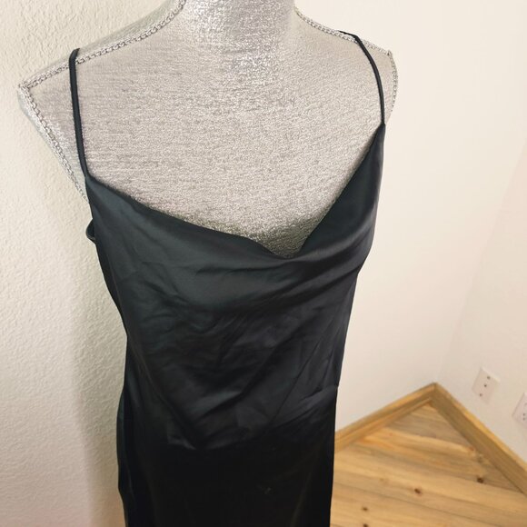 Banana Republic Black Satin Midi Slip Dress NWT!! - Picture 3 of 8